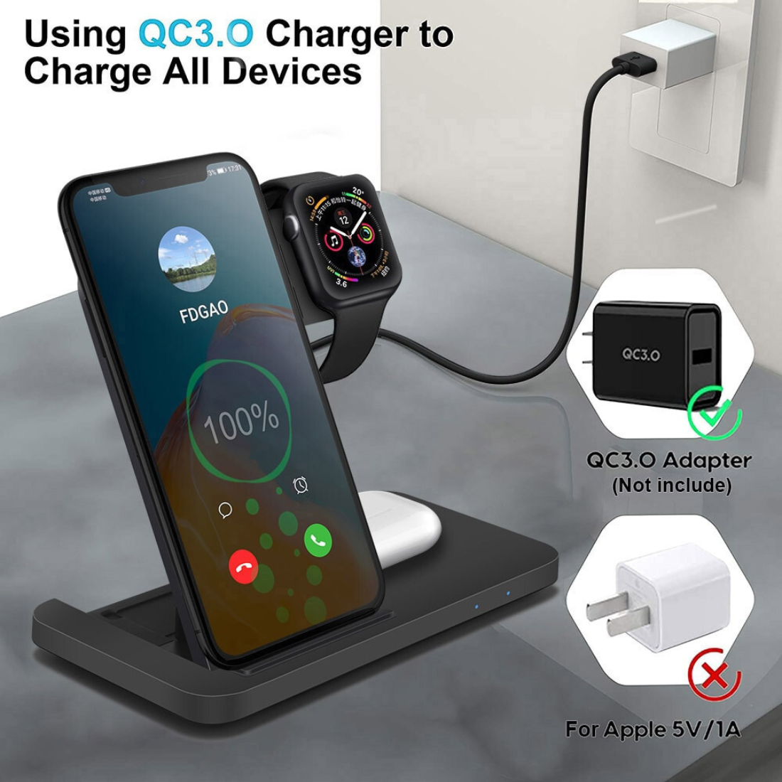 3in1 Wireless Charger Dock