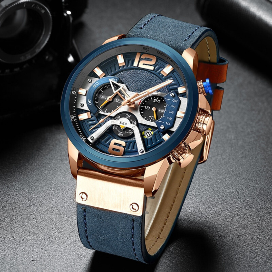 Military Leather Wristwatch