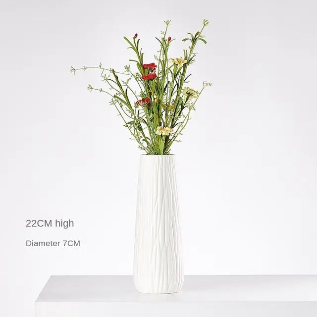 Modern Minimalist White Hemp Rope Ceramic Vase